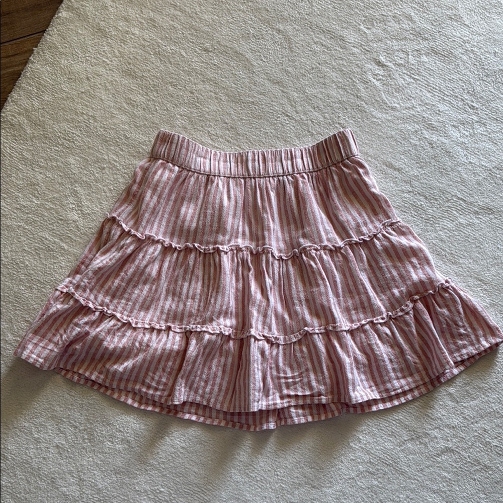 Abercrombie Kids Pink Tiered Skater Mini Skirt